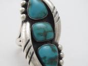 【Fred Thompson】Navajo Three Turquoise Row Ring c.1950～