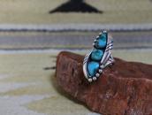 【Fred Thompson】Navajo Three Turquoise Row Ring c.1950～