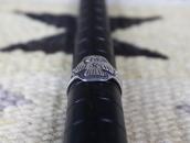 Atq Navajo 卍 Stamped T-bird Applique Cigar Band Ring  c.1930