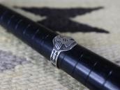 Atq Navajo 卍 Stamped T-bird Applique Cigar Band Ring  c.1930