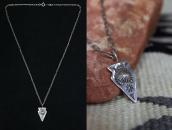 Atq Navajo Stamped Arrowhead Shape Small Top Necklace c.1930