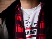 Atq Navajo Stamped Arrowhead Shape Small Top Necklace c.1930