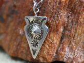 Atq Navajo Stamped Arrowhead Shape Small Top Necklace c.1930
