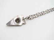 Atq Navajo Stamped Arrowhead Shape Small Top Necklace c.1930