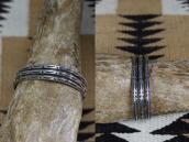Antique Navajo 卍 Stamped 3-Strand Triangle Wire Cuff c.1920～