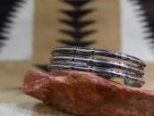 Antique Navajo 卍 Stamped 3-Strand Triangle Wire Cuff c.1920～