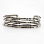 Antique Navajo 卍 Stamped 3-Strand Triangle Wire Cuff c.1920～