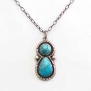 Vintage Gem Grade Lone Mt. Turquoise Fob Necklace  c.1960～