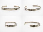 Atq Navajo 卍&Arrows Stamped Triangle Wire Worn Cuff  c.1930