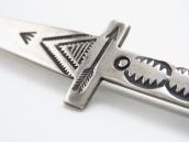 Antique Navajo Arrow Stamped Silver Sword Shape Pin  c.1935～