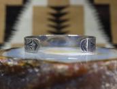 Antique Navajo 『ON BOOK』 卍&Arrows Stamped Silver Cuff c.1930