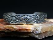 Antique Navajo 『ON BOOK』 卍&Arrows Stamped Silver Cuff c.1930