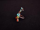 Vintage Zuni 【Donald】 Channel Inlay Silver Ring  c.1970
