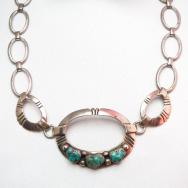 Vintage Handmade Chain Necklace w/3TQ  c.1960～