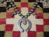 Vtg Navajo Heavy Naja Necklace w/NevadaBlue Turquoise c.1950