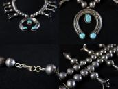 Vtg Navajo Heavy Naja Necklace w/NevadaBlue Turquoise c.1950