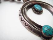 Vtg Navajo Heavy Naja Necklace w/NevadaBlue Turquoise c.1950