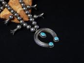Vtg Navajo Heavy Naja Necklace w/NevadaBlue Turquoise c.1950
