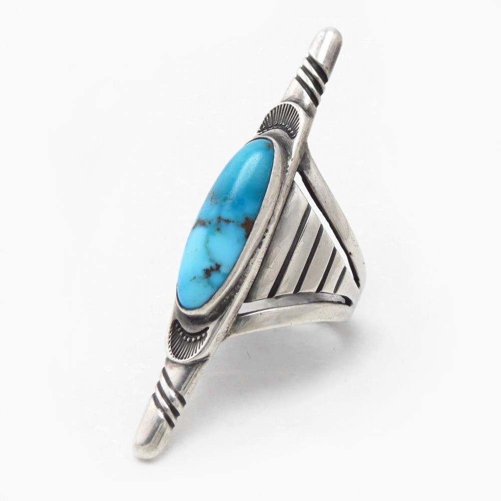 Vintage Pueblo/Navajo Statement Ring w/GemTurquoise c.1955～