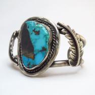 OLDPAWN Leaf Patched Cuff Bracelet w/Pilot Mt. TQ  c.1970