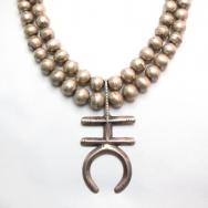 Vintage DragonflyCross Naja 2 Strands Bead Necklace c.1960