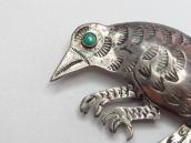 Antique Navajo Raven/Crow Shaped Silver Pin w/TQ  c.1930～