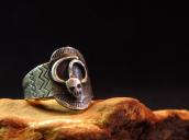 Antique Snake Applique Ingot Silver Tourist Ring  c.1930～