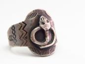 Antique Snake Applique Ingot Silver Tourist Ring  c.1930～