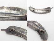 【UITA21/Ganscraft】 Atq Feather Shaped Silver Pin  c.1945～