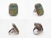 Atq Navajo Rectangular #8 Turquoise Split Shank Ring c.1945～