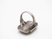 Atq Navajo Rectangular #8 Turquoise Split Shank Ring c.1945～