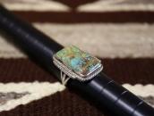 Atq Navajo Rectangular #8 Turquoise Split Shank Ring c.1945～