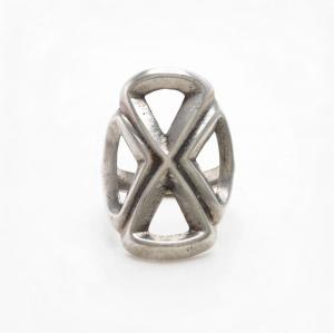 Vintage Navajo Sand Casted Cross Face Ring in Silver  c.1950
