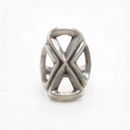 Vintage Navajo Sand Casted Cross Face Ring in Silver  c.1950