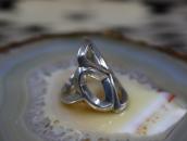 Vintage Navajo Sand Casted Cross Face Ring in Silver  c.1950