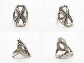 Vintage Navajo Sand Casted Cross Face Ring in Silver  c.1950