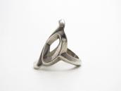 Vintage Navajo Sand Casted Cross Face Ring in Silver  c.1950