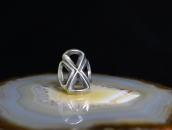 Vintage Navajo Sand Casted Cross Face Ring in Silver  c.1950