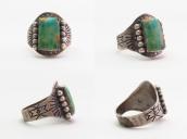 Antique Stamped Silver Tourist CigarBand Ring w/Sq.TQ c.1930