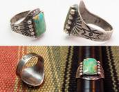 Antique Stamped Silver Tourist CigarBand Ring w/Sq.TQ c.1930