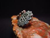 OLDPAWN Hopi  SunFace Silver Overlay Pierced Earrings c.1980