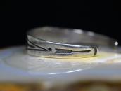 【NAVAJO GUILD】Stamped Silver Cuff w/Gem #8 Turquoise c.1941～