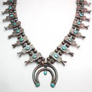 Antique Box Bow Squash Blossom Naja Necklace  c.1930