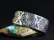 【NAVAJO GUILD】Concho Stamped Heavy Ingot Silver Cuff c.1945～