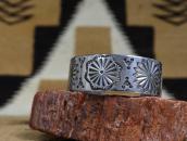 【NAVAJO GUILD】Concho Stamped Heavy Ingot Silver Cuff c.1945～