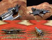 Vintage Zuni TQ Inlay Roadrunner Shape Pin  c.1960～