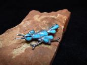 Vintage Zuni TQ Inlay Roadrunner Shape Pin  c.1960～