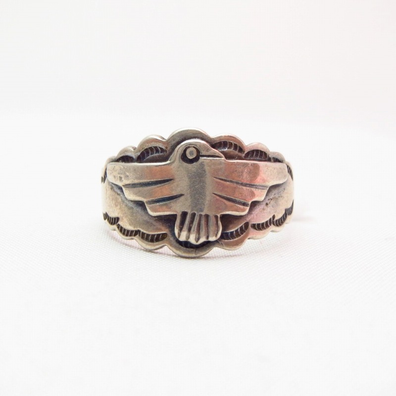 Antique Thunderbird Patched Silver Tourist Ring c.1930～