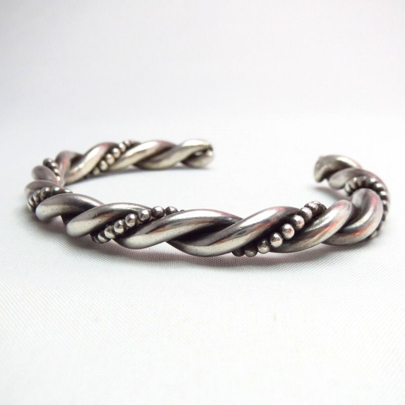 OLDPAWN Twisted Silver Wire Cuff Bracelet  c.1970～