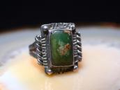 Atq Navajo Split Shank Ring w/Sq. Green Turquoise  c.1930～